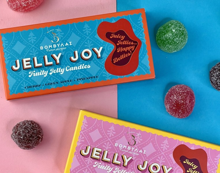 Ζελεδάκια Jelly Joy σε 3 γεύσεις, κεράσι-πράσινο μήλο- ανανάς, συσκευασία δώρου 170 γρ.