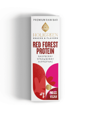 Μπάρα Πρωτεΐνης ακατέργαστη με Σμέουρο, Φράουλα, Ιπποφαές Holigreen 60γρ