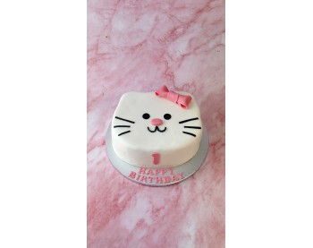 Τούρτα Γατούλα Ροζ Άσπρη