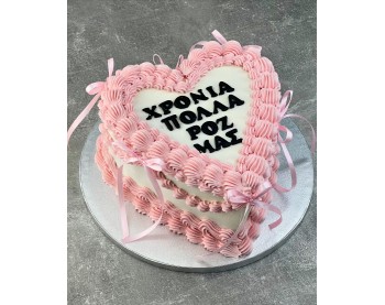 Τούρτα Ροζ Καρδιά